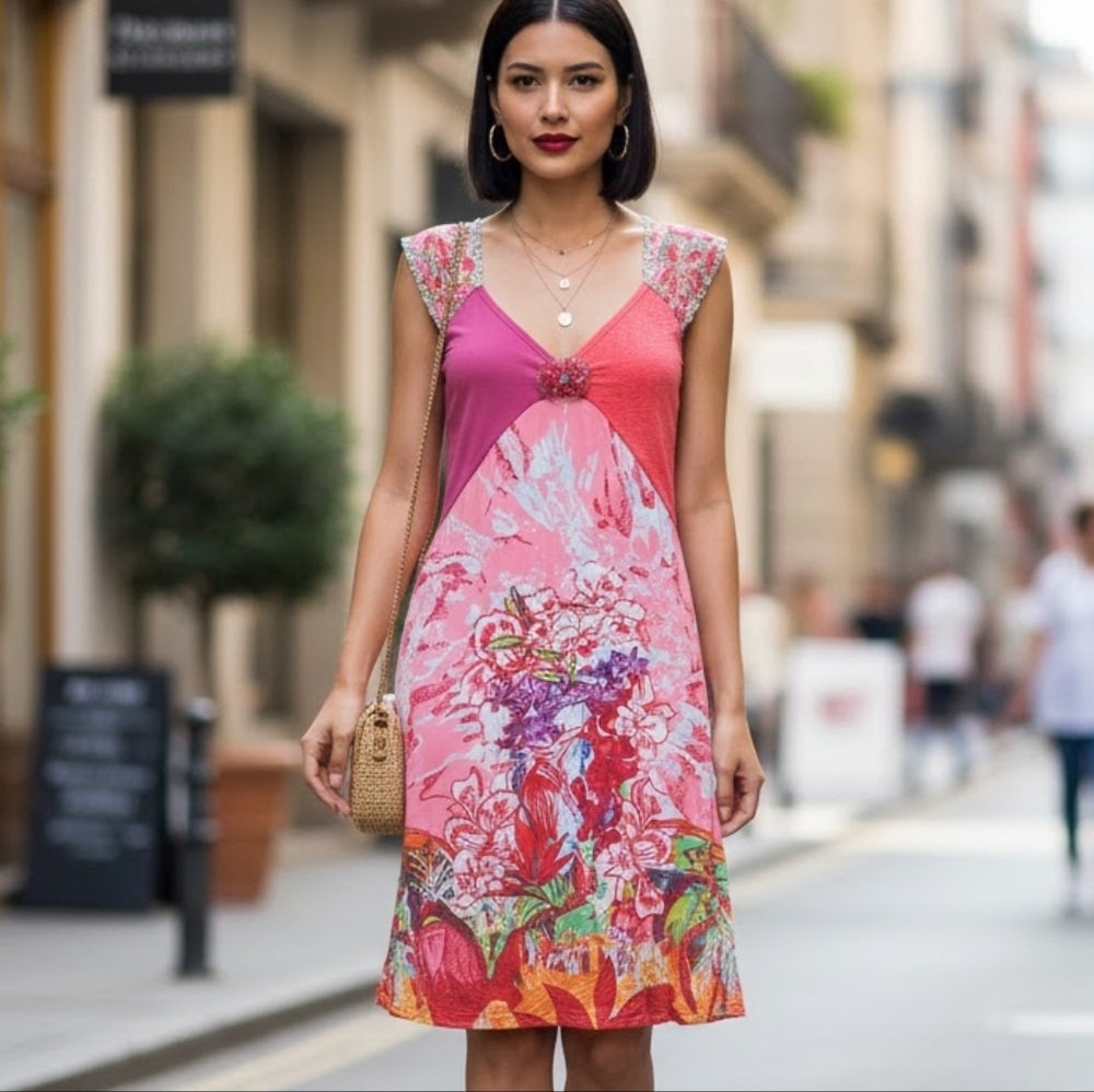 Save The Queen Foral Mini Dress Size 10 (XL)